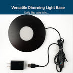 Wood LED Light Base - Crystal Display Base for Glass Art/Acrylic, 3 Light Modes with 10-Level Dimming & Auto Timer (Dark Brown, 5.9 inch) - color: Dark Brown, size: 5.9 inch