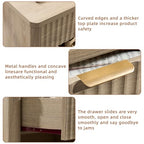 LEYAOYAO 31" Wide Fluted Nightstand with Charging Station, Oversized Extra Large 1 Drawer Night Stand with Golden Handle, Grey Wood Bedside Table Tall End Tables,for Bedroom, Living Room, Hallway - color: Grey, size: 1 Drawers