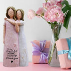 Mother Daughter Gift, Birthday Gifts for Mom from Daughter, Sculpted Hand-Painted Figurine (Pink) - color: Pink