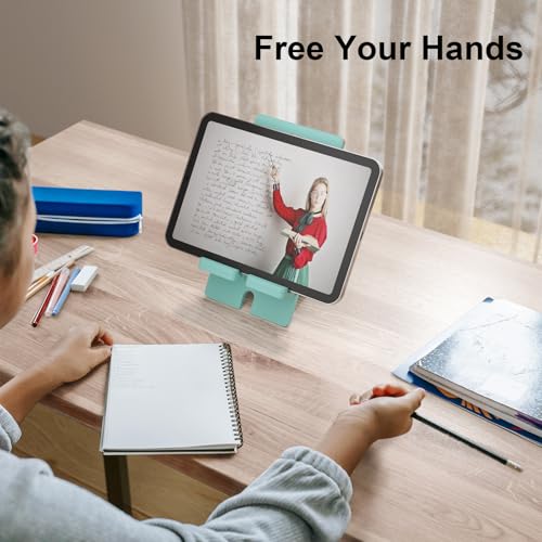 Pezin & Hulin Bamboo Cell Phone Stand, Adjustable Wood Charging Dock Holder, Portable Desktop Phone Rack, Compatible with All Phone -Slim Version(Teal) - color: Slim (Teal)