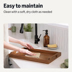 Amazon Basics Wooden Serving Tray with Built-in Handles, Acacia Wood, 17 x 12 in.