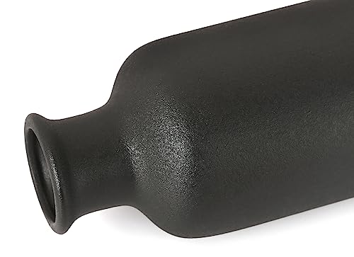 Matte Black Ceramic Vase for Dry Flowers, Modern Minimalist Home Decor 7" Tall, Fits Table,Shelf,Fireplace,Bedroom,Living Room & Kitchen - color: Black, size: Large