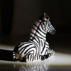 Zebra Table Sculpture - Resin Zebra Figurine - Black, White - African Safari Zebra Collectible for Bedroom, Living Room, Office, Bookshelf, Mantel, Entryway, Foyer, Nursery -5.9inch L x 3.54inch H