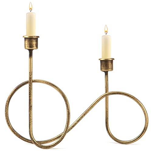 Twisted Brass Style Candle Holder, Candlestick Holder for Table Decoration, Holiday, Wedding, Housewarming - size: Size A