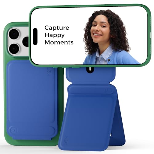 MOFT Phone Tripod Stand Selfie Stick for iPhone, Multi-Angles iPhone Stand, Lightweight & Portable Phone Holder, Strong Magnets, MOVAS Vegan Leather, Travel Essentials, Sapphire (Without Card Slot) - color: Sapphire x Without Card Slot, size: Wthout Card