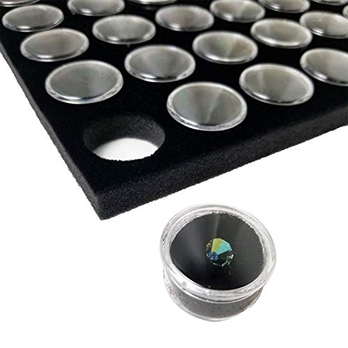 Ikee Design Jewelry Storage Tray Insert, 50 Gemstone Display Jars, Black Foam Liner, Home Organization, 14 1/4 x 7 3/4 x 3/4 in - color: Black Foam (50 Jars Only)