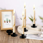 12Pack Black Taper Candle Holder Retro Mini Candle Stick Holders for Table Centerpiece Home Decor Party Wedding Anniversary