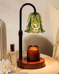 Small Candle Warmer Lamp with Timer, Adjustable Green Lamp Warmer for Jar Candles, Unique Women Gifts for Birthday, Dimmable Candle Heater, Cute Wax Warming Light with Wood Base - color: A3-green
