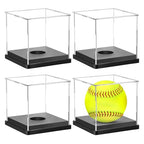 4PCS Softball Display Case Acrylic Clear Display Box Baseball Tennis Golf Protected Stand for Signed Memorabilia Large 12 Inch Sports Game Ball Storage Box - style: Softball