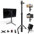 Kado Metal Portable Monitor Stand Tripod, 100x100mm 75x75mm Wall/Arm Mount Adapater Bracket Plate, 360° Ball Head and 1/4" Screw Compact for Phone, Tablet, Projector, Camera and Webcam - style: Charcoal Gray