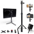 Kado Metal Portable Monitor Stand Tripod, 100x100mm 75x75mm Wall/Arm Mount Adapater Bracket Plate, 360° Ball Head and 1/4" Screw Compact for Phone, Tablet, Projector, Camera and Webcam - style: Charcoal Gray
