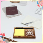 FOUGSTA Fun Office Decor - Wooden Notepad Pen Holder With Humorous Quotes, 16.5 x 12 cm - style: FINE