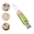 3 in 1 Cup Lid Gap Cleaning Brush, Multifunctional Bottle Brush, Cup Lid Gap Cleaner, Home Kitchen Crevice Cleaning Brush Tools (Green) - color: A-green