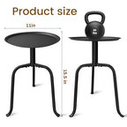 Plant Stand Indoor, Mid Century Single Plant Table, 3-Leg Minimalist Heavy Duty Metal Tall Flower Pot Stand, Modern Round Small Side End Table with Raised Design - color: Black