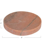 Creative Co-Op Marble Round Soapdish, Pink - color: Pink
