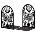 Peacoblue Metal Bookends for Shelves, Modern Decorative Heavy Duty Study Book Ends Stoppers for Office, Desk, Shelf, Room 5.3"x4.3"x7.9" Cast Iron Simple Tall Bookends 1 Pair (Death Moth) - style: Death Moth