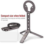 Ultra-Compact Magnetic Tripod for iPhone | Foldable Hook Design, 20 N52 Magnets, Cold Shoe & 1/4" Screw - Phone Stand for iPhone 12-17 & MagSafe Devices