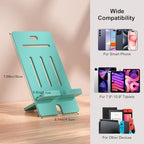 Pezin & Hulin Bamboo Cell Phone Stand, Adjustable Wood Charging Dock Holder, Portable Desktop Phone Rack, Compatible with All Phone -Slim Version(Teal) - color: Slim (Teal)