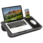 LAPGEAR Home Office Lap Desk with Device Ledge, Mouse Pad, and Phone Holder - Gray Woodgrain - Fits up to 15.6 Inch Laptops - Style No. 91545 - color: Gray Woodgrain, size: Home Office