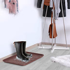 All Weather Boot Tray - Small Water Resistant Plastic Utility Shoe Mat for Indoor and Outdoor Use in All Seasons by Stalwart (Brown) - color: Brown