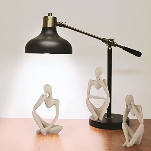 Sandstone Resin Thinker Style Abstract Sculpture Statue Collectible Figurines Home Office Bookshelf Desktop Decor - color: Small Sandstone, size: Set 3pcs