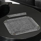 SITHON Valet Tray Desktop Storage Organizer, Removable 2 Compartments Catchall Tray Bedside Vanity Nightstand Caddy Holder Desk Storage Plate (Gray) - color: Gray