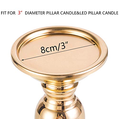 Nuptio Pillar Candle Holders, Wedding Centerpieces Metal Candle Holder Candles Stand Decoration Ideal for Weddings Special Events Parties Living Room (10 x S, Gold) - size: 10 x S