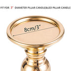 Nuptio Pillar Candle Holders, Wedding Centerpieces Metal Candle Holder Candles Stand Decoration Ideal for Weddings Special Events Parties Living Room (10 x S, Gold) - size: 10 x S