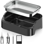 Trim Tray with Replaceable 150 Micron Mesh Screen – Includes 2 Precision Scissors, Static Brush & Magnifying Glass – Sifting Tray for Fine Particle Sorting & Small Items - size: Large(with 2 Scissors, Brush & Magnifier)