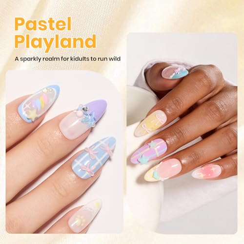Beetles 3D Gel Nail Art & 3D Mold Pastel Playland-2 Pcs Clear Solid Builder Gels Non-Sticky Sculpting with Dual-Ended Sculpture Pen & 24 Pcs Dual Froms,Beginner Friendly DIY at Home,UV LED Lamp Needed - color: 0-2- 2 Pcs Clear Solid Builder Gels