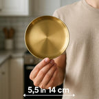 Stainless Steel Gold Plates 2 Set Round Stainless Steel Dinner Dishes Metal Trays 5.5 Inch Great for Picnic,Outdoor Camping Plate,Shatterproof, Dishwasher Safe - size: Gold 5.5 Inch