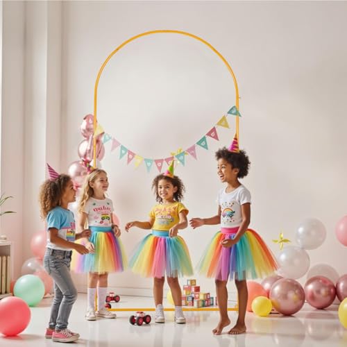 Vincidern 6.6 FT Wedding Arch Backdrop Stand for Parties, Balloon Arch Stand, Wedding Arches for Ceremony, Metal Arch Backdrop Stand for Bridal Baby Showers, Birthday Party Decoration Door Frame Gold - size: 6.6FT