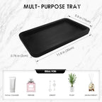 Bamboo Vanity Bathroom Tray for Counter, Bamboo Tray for Bathroom, Toilet Tank, Perfume 11.8L x 5.9W x 0.8H inch (Black) - color: Black