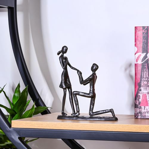 Iron 6th Anniversary Wedding Gifts for Her, Handcrafted Iron Sculpture Staute Ornament Figurine for Couples Romantic Figurines, Proposal Gifts Wedding Decor - style: Proposal