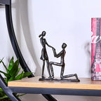 Iron 6th Anniversary Wedding Gifts for Her, Handcrafted Iron Sculpture Staute Ornament Figurine for Couples Romantic Figurines, Proposal Gifts Wedding Decor - style: Proposal