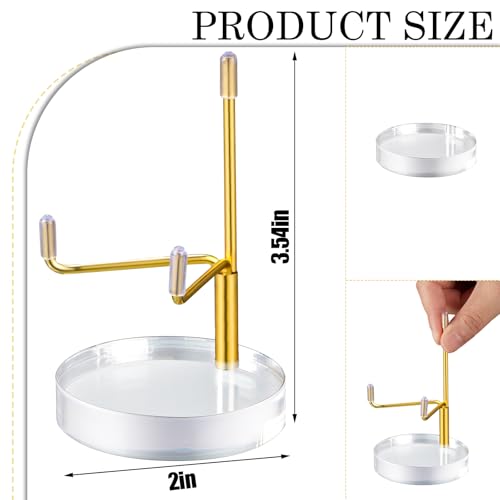 Suzile 4 Pcs Adjustable Metal Arm Display Stand Easel with Acrylic Base Rock Display Easel Holder Acrylic Crystal Clear Plate Stand for Geodes Mineral Agate(Gold,2 x 2 x 3.5 Inch) - color: Gold, size: 2 x 2 x 3.5 Inch