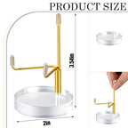 Suzile 4 Pcs Adjustable Metal Arm Display Stand Easel with Acrylic Base Rock Display Easel Holder Acrylic Crystal Clear Plate Stand for Geodes Mineral Agate(Gold,2 x 2 x 3.5 Inch) - color: Gold, size: 2 x 2 x 3.5 Inch