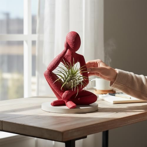 Ponder Minimalist Sculpture, Modern Abstract Home Decor, 3D Printed Art (Velvet) - color: Velvet