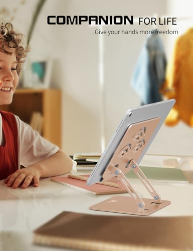 Tablet Stand, Adjustable Tablet Holder for Desk, Premium Aluminum Portable Holder for iPads, Kindle, Switch, and Smartphones, Fits 4-12" Devices Gold, Pro Size - color: Gold, size: Pro Size