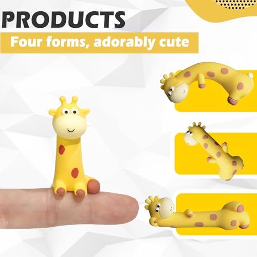 4 Pcs Mini Resin Giraffe Figurines,Cute Figurine Computer Monitor Decor, Cute Duck Statues for Office Desk, Car Dashboard,Funny Desk (Giraffe) - color: Giraffe