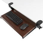 VIVO Small Keyboard Tray, Under Desk Pull Out with Extra Sturdy C Clamp Mount System, 20 (26 Including Clamps) x 11 inch Slide-Out Platform Drawer, Dark Walnut Top, Black Frame, MOUNT-KB05ES-D - color: Dark Walnut, size: 20 inch
