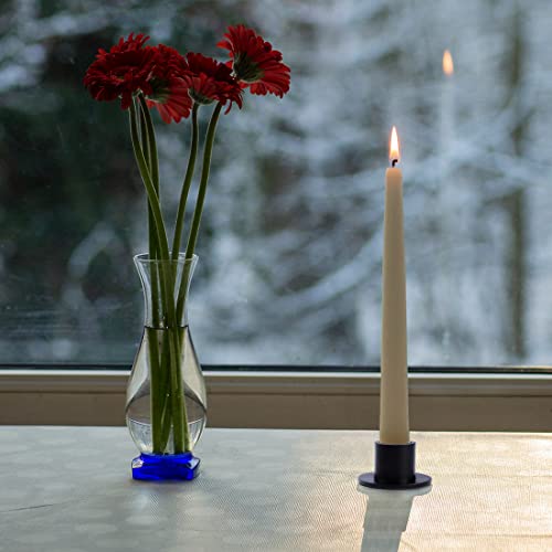 2PCS Black Taper Candle Holders, Matte Iron Candlestick Holders Centerpieces for Home Decoration, Wedding Anniversary, Party, Housewarming Gifts. - size: Round