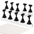 Nail Stand Acrylic Nail Art Display Stand Magnetic Nail Tips Practice Holder 54 Pcs Reusable Adhesive Putty for DIY Painting Nails Stand kit (Black) - color: Black