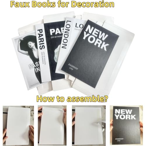 YKYKJDG 12pcs Fake Books for Decoration Faux Books Black Room Decor Decorative Books for Coffee Table Decor Books Black and White Books for Shelves Preppy Bookend Modern Decor