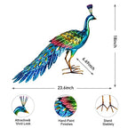 chisheen Metal Peacock Statue Garden Decor Yard Art Sculpture Outdoor Decoration for Lawn,Patio,Backyard,Housewarming Birthday Gifts for Women,Mom,Grandma