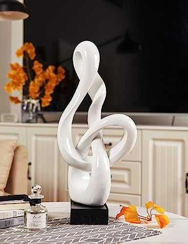 Sculpture Music Note Decor Modern Statue Gifts Treble Clef Figurine Polyresin Arts White 23 inch - color: White
