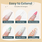 White 3D Molding Gel for Nails Art Non-Stick Hand Solid Builder Gel Hard Nails for Extension Carving Sculpting Beauty Charms for Beignner and Salon DIY - color: White&White