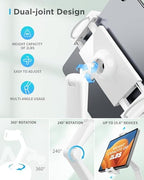 SAIJI Tablet Pillow Stand for Bed – iPad & Kindle Holder with Flexible Dual Axis Arm & Microbead Cushion, 360° Adjustable Lap Beanbag Phone Holder Fits Devices with 4.7"–15.6" Screens (Cyan) - color: Cyan