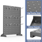 WALMANN Metal Tabletop Pegboard Display Stand for Craft Shows, 12" x 16" Countertop Peg Board with Hooks for Jewelry & Accessories (Black Pegboard with Hooks) - style: Black Pegboard with Hooks