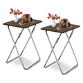 Garden 4 you Folding TV Tray Table on Bed & Sofa,TV Dinner Tray with Sturdy MDF,25In Portable Table with No Assembly Required （Walnut,2PC） - color: Walnut, size: 2pcs
